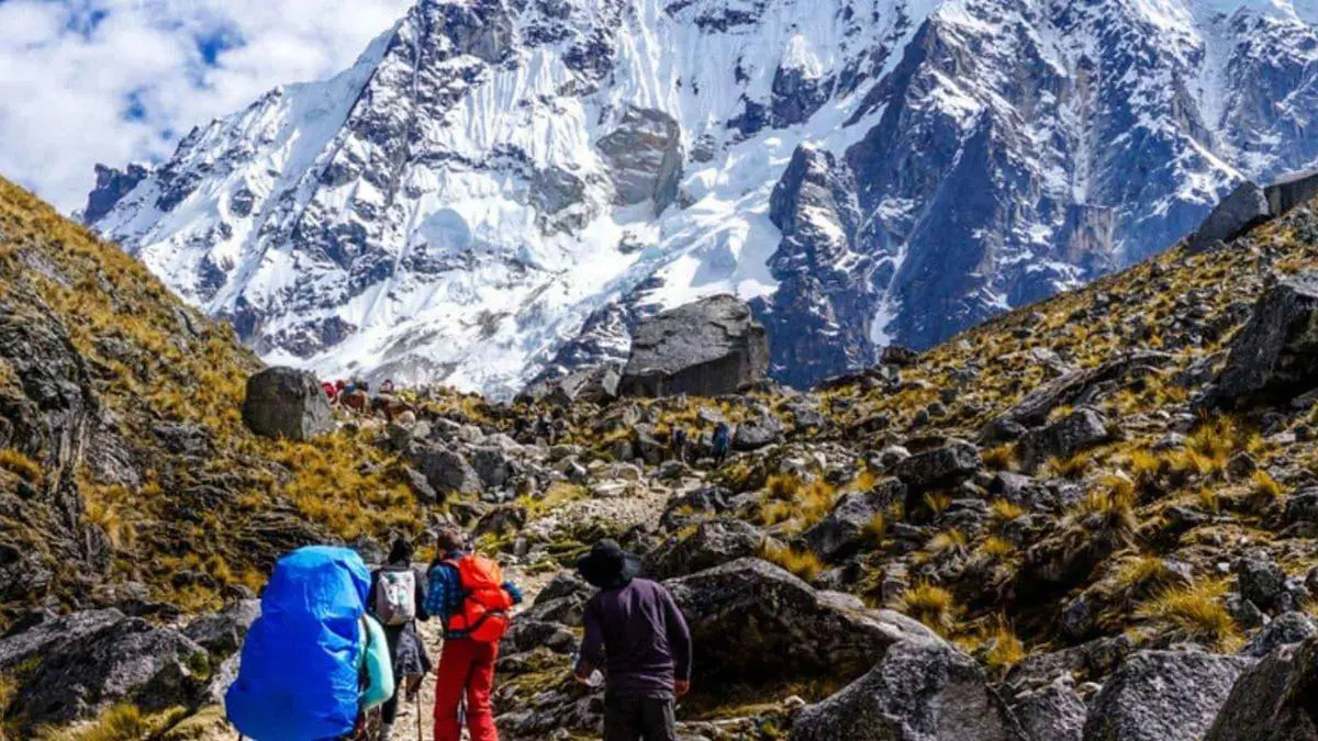 Mountain hut camp on a 5-day Salkantay trek tour near Humantay, a Salkantay trek tour from Cusco, Peru